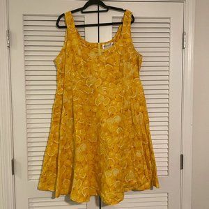 Cherry Velvet Lemon Fit and Flare Dress